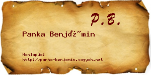 Panka Benjámin névjegykártya